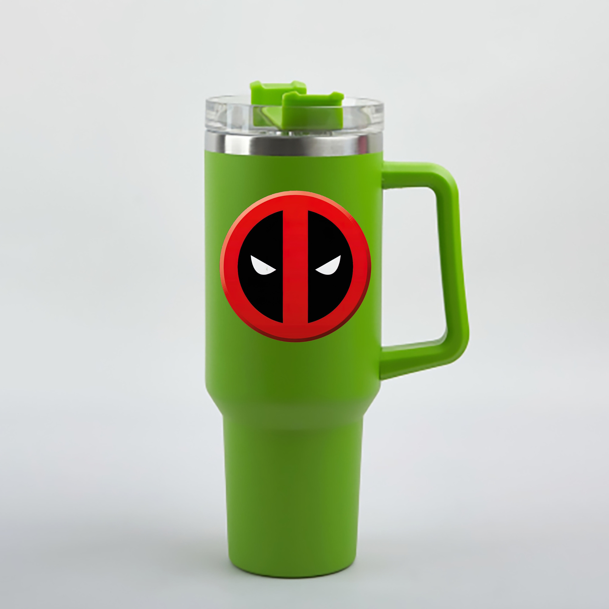 （画像用） Deadpool デッドプール 1200mL車用タンブラー - クリスタルステッカー（プラスチックストロー付き）
